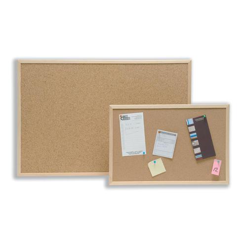 5 Star Office Noticeboard Cork with Pine Frame W600xH400mm The OT Group