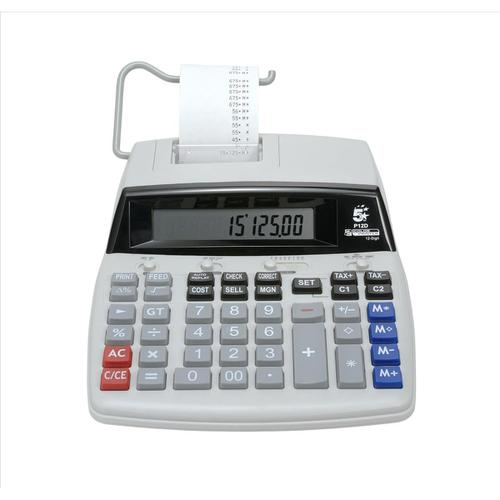 5 Star Office Desktop Printing Calculator 12 Digit Display 2 Colour Print 2.7 Lines/Sec 198x65x260mm Grey 906934 Buy online at Office 5Star or contact us Tel 01594 810081 for assistance