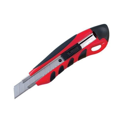 5 Star Office Cutting Knife Heavy Duty with Locking Device and Snap-off Blades 18mm [Pack of 10]