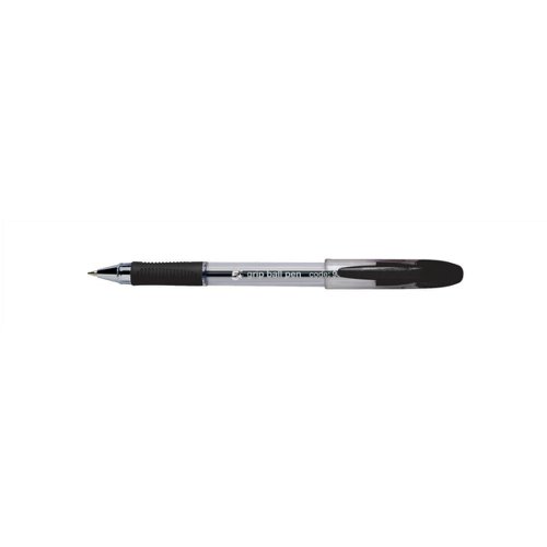 5 Star Elite Rubber Grip Ball Pen Medium 1.0mm Tip 0.5mm Line Black [Pack 12]