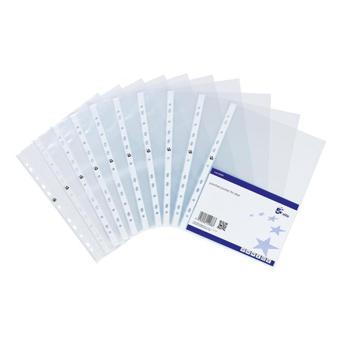 5 Star Elite Presentation Punched Pocket Polypropylene Top-opening 90 Micron A4 Glass Clear [Pack 10]  908390