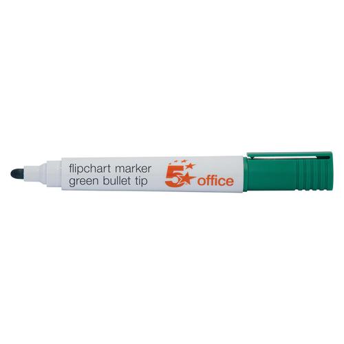 5 Star Office Flipchart Marker Bullet Tip Water-based 2mm Line Wallet Assorted Colours [Pack 4]