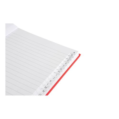 5 Star Office Manuscript Notebook Casebound 70gsm Ruled and Indexed 192pp A5 Red [Pack 5]  912904