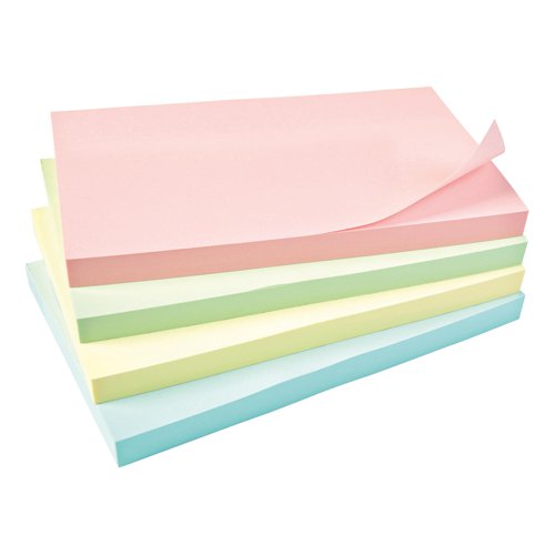 5 Star Office Re-Move Notes Repositionable Pastel Pad of 100 Sheets 76x127mm Assorted [Pack 12]