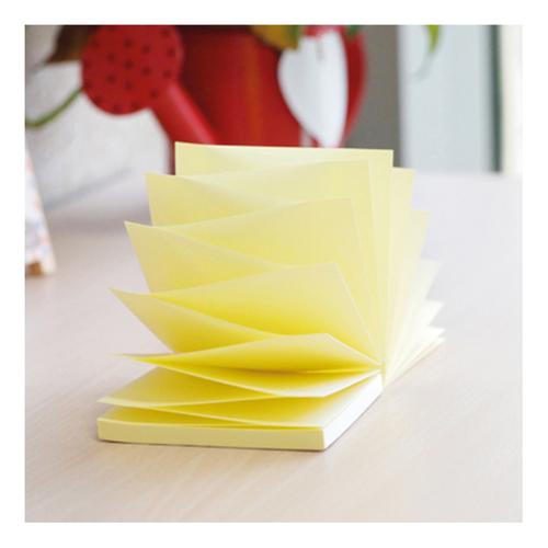 5 Star Office Re-Move Notes Concertina Pad of 100 Sheets 76x76mm Yellow [Pack 12] The OT Group