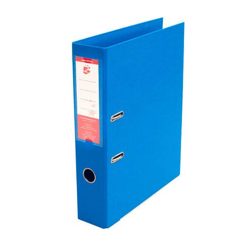 5 Star Office Premium Polypropylene Lever Arch File Fcap Blue [Pack 10]