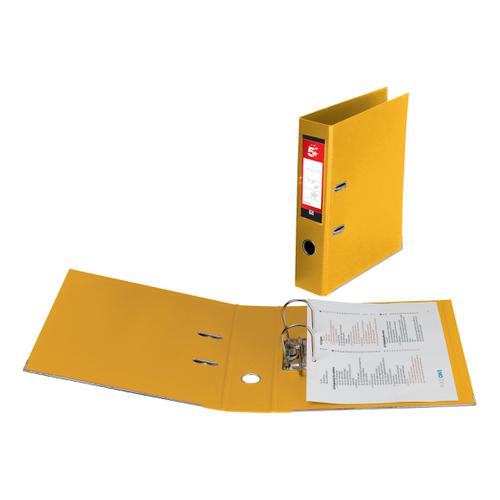 5 Star Office Lever Arch File Polypropylene Capacity 70mm Foolscap Yellow [Pack 10]
