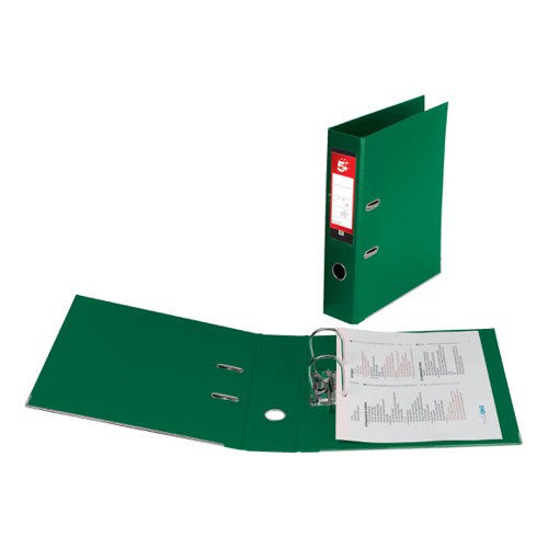 5 Star Office Premium Polypropylene Lever Arch File Fcap Green [Pack 10]