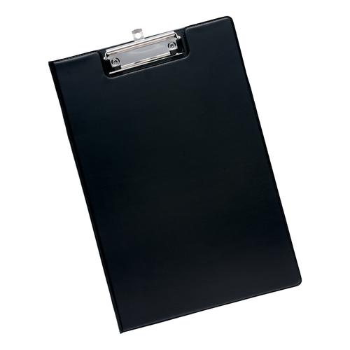 5 Star Office Fold-over Clipboard with Front Pocket Foolscap Black