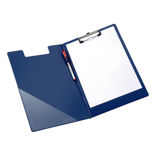 5 Star Office Fold-over Clipboard with Front Pocket Foolscap Blue