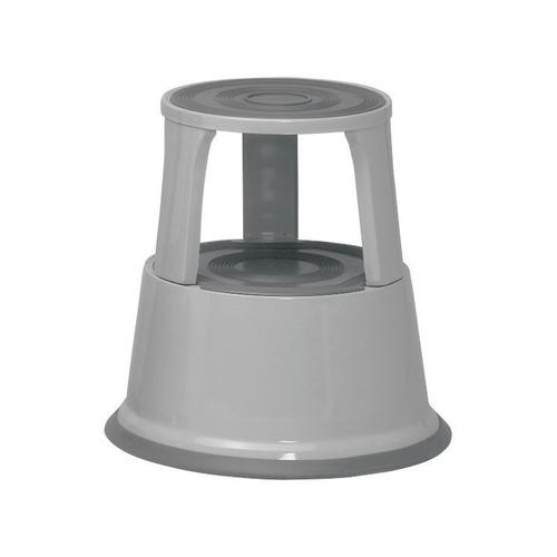 5 Star Facilities Step Stool Mobile Spring-loaded Castors Max 150kg Top D290xH430xBase D435mm 5kg Grey