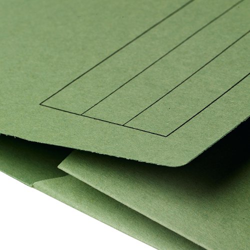 5 Star Office Document Wallet Half Flap 285gsm Recycled Capacity 32mm A4 Green [Pack 50]