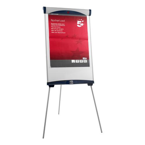 5 Star Office Easel Drywipe Magnetic with Pen Tray and Extension Arms Capacity A1 Grey  915048