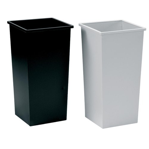 5 Star Facilities Waste Bin Square Metal Scratch Resistant 48 Litres 325x325x642mm Black  918281