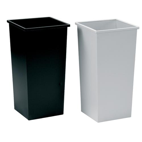 5 Star Facilities Waste Bin Square Metal Scratch Resistant 48 Litres 325x325x642mm Black The OT Group