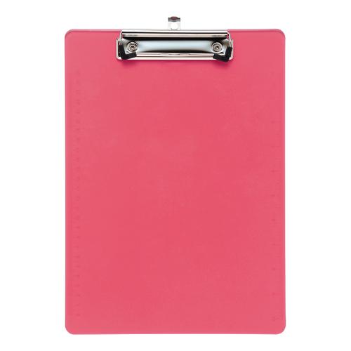 1 Pack A4 Plastic Clipboard Durable Transparent with Rounded Corners,Hanging Hole Suitable for Paperwork Pink 