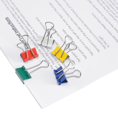 5 Star Office Foldback Clips 19mm Assorted Colours [Pack 12]  925176