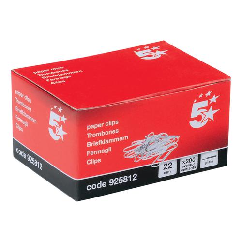 5 Star Office Paperclips Metal Small Length 22mm Plain [Pack 1000] 925842 Buy online at Office 5Star or contact us Tel 01594 810081 for assistance