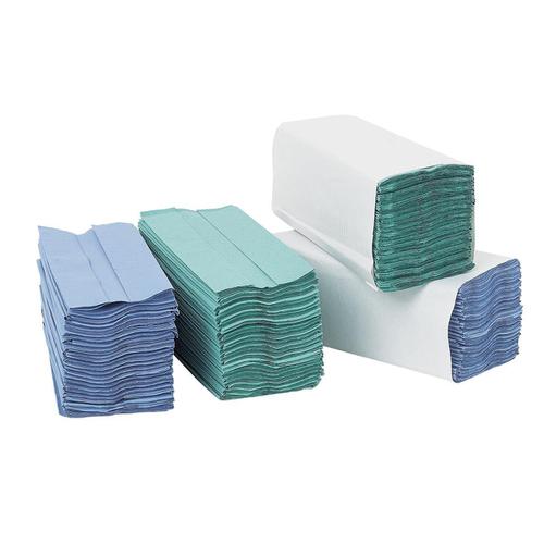 5 Star Facilities Hand Towel C-Fold One-ply Recycled 220x305mm 192 Towels Per Sleeve Blue [Pack 15] The OT Group