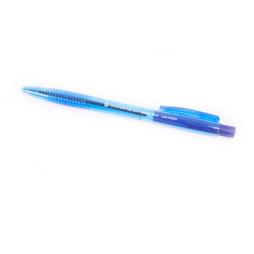 5 Star Office Retractable Ball Pen Medium 1.0mm Tip 0.7mm Line Blue [Pack 20]