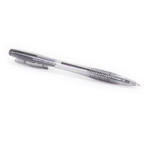 5 Star Office Retractable Ball Pen Medium 1.0mm Tip 0.7mm Line Black [Pack 20]