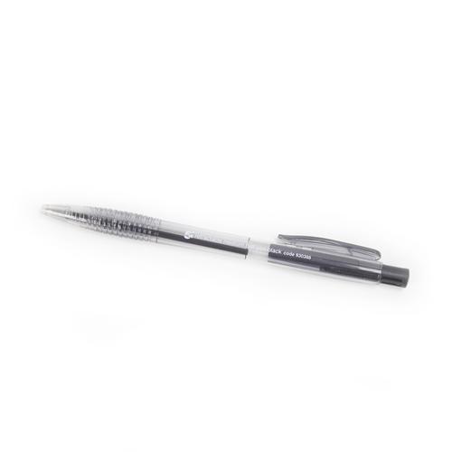 5 Star Office Retractable Ball Pen Medium 1.0mm Tip 0.7mm Line Black [Pack 20]  930388