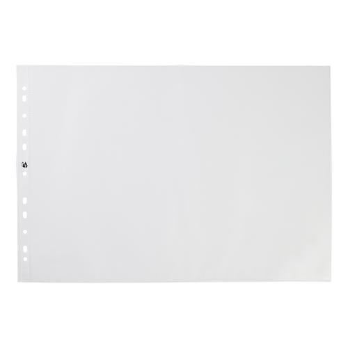 5 Star Office Punched Pocket Embossed Polypropylene Top-opening Landscape 90 Micron A3 Clear [Pack 25]