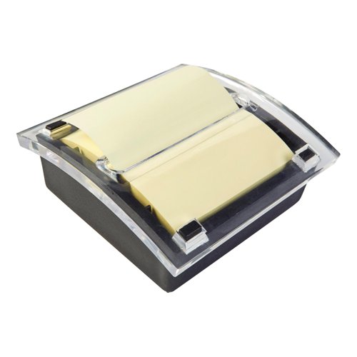 5 Star Office Re-Move Concertina Note Dispenser Acrylic-topped with FREE Pad for 76x76mm Notes