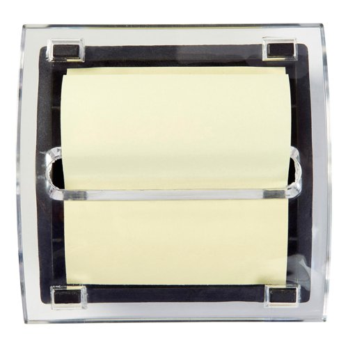 5 Star Office Re-Move Concertina Note Dispenser Acrylic-topped with FREE Pad for 76x76mm Notes