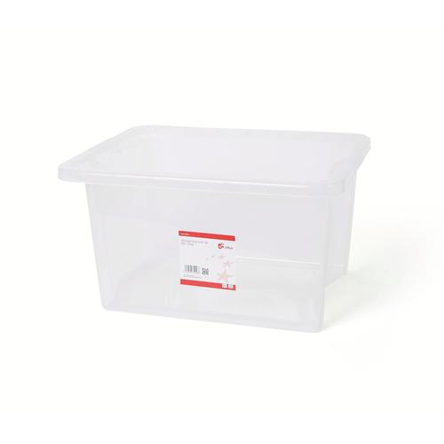 5 Star Office Storage Box Plastic with Lid Stackable 32 Litre Clear  930671