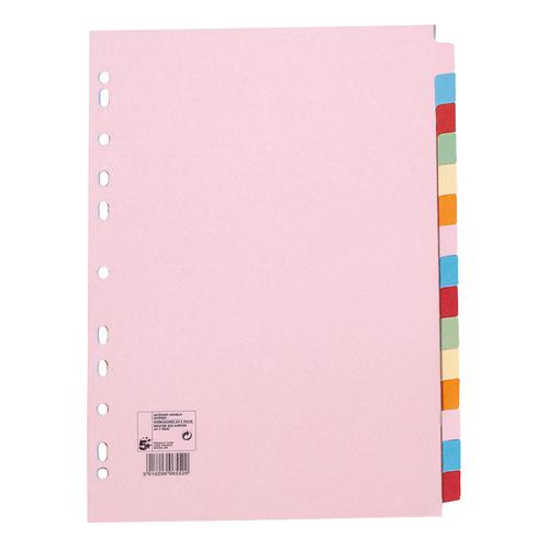 5 Star Office Subject Dividers 15-Part Recycled Card Multipunched 155gsm A4 Assorted [Pack 10] 932206 Buy online at Office 5Star or contact us Tel 01594 810081 for assistance