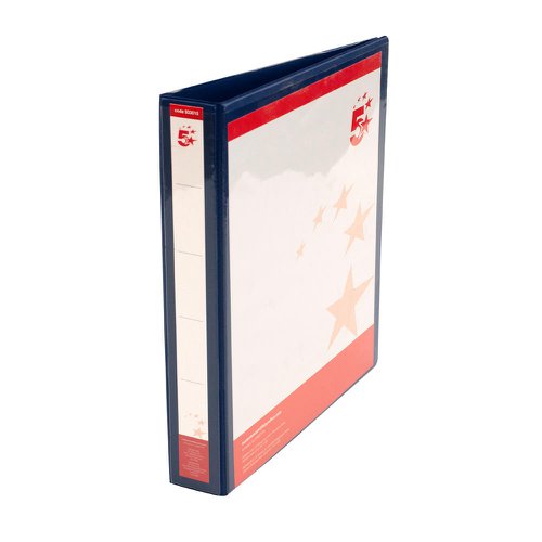 5 Star Office A4 Presentation Ring Binder Polypropylene 25mm 4D-Ring Blue [Pack 10]