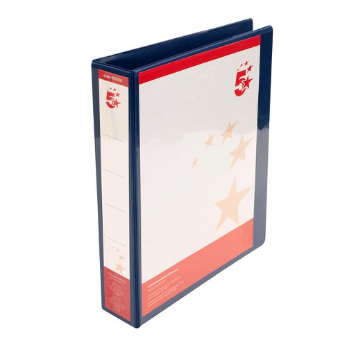 5 Star Office A4 Presentation Ring Binder Polypropylene 38mm 4D-Ring Blue [Pack 10]