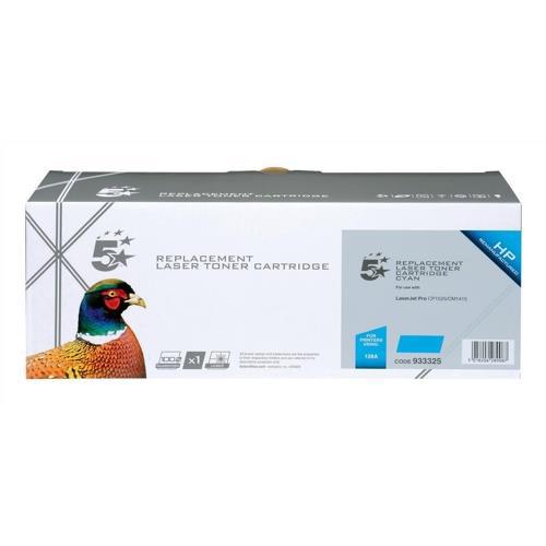 5 Star Office Remanufactured Laser Toner Cartridge Page Life 1300pp Cyan [HP No. 128A CE321A Alternative] Spicers