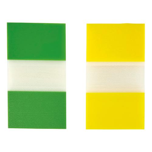 5 Star Office Index Flags 50 per Pack 25mm Yellow and Green [Pack 2]  934193