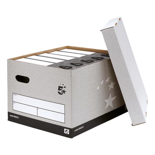 5 Star Facilities FSC Storage Box With Lid Self-Assembly Extra Large W388xD436xH290mm Grey [Box 10] The OT Group
