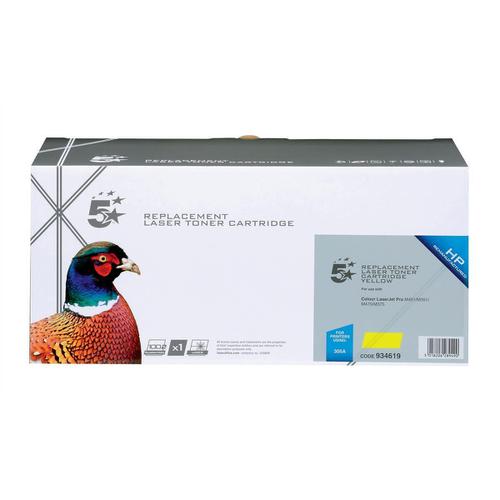 5 Star Office Remanufactured Laser Toner Cartridge 2600pp Yellow [HP 305A CE412A Alternative] Spicers