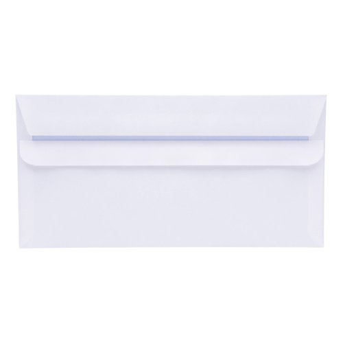 5 Star Office Envelopes PEFC Wallet Self Seal 80gsm DL 220x110mm White Retail Pack [Pack 50]