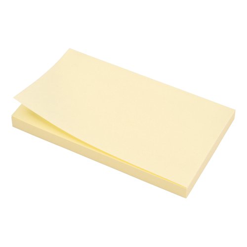 5 Star Office Extra Sticky Re-Move Notes Pad of 90 Sheets 76x127mm Yellow [Pack 12]