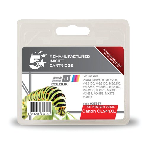 5 Star Office Remanufactured Inkjet Cartridge Page Life 400pp 15ml Tri-Colour [Canon CL-541XL Alternative]