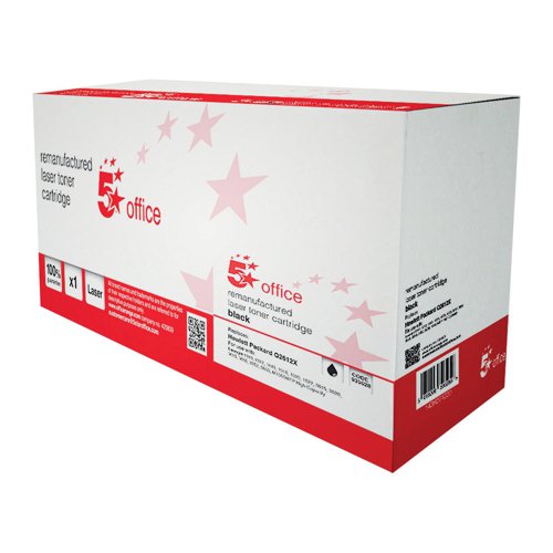 5 Star Office Remanufactured Laser Toner Cartridge 4000pp Black [HP 12X Q2612X Alternative]