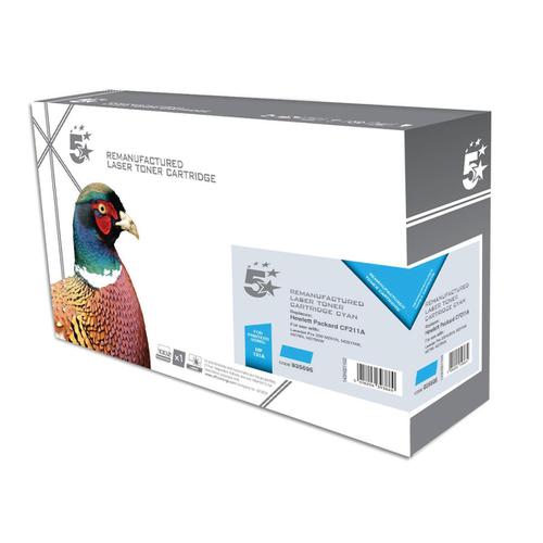 5 Star Office Remanufactured Laser Toner Cartridge Page Life 1800pp Cyan [HP 131A CF211A Alternative] 935695 Buy online at Office 5Star or contact us Tel 01594 810081 for assistance