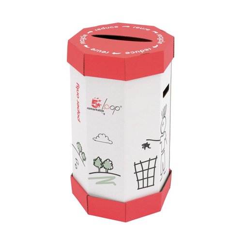 5 Star Facilities Remarkable Loop Paper Recycling Office Waste Bin 60 Litres [Pack 5]
