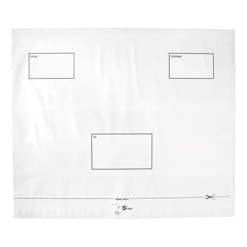 5 Star Elite Envelopes ExtraStrong Waterproof Polythene Peel & Seal Opaque 440x330mm&50mm Flap [Pack 100]