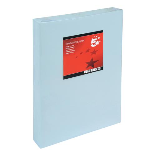 5 Star Office Coloured Copier Paper Multifunctional Ream-Wrapped 80gsm A3 Light Blue [500 Sheets]