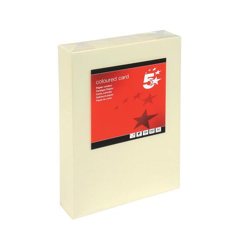5 Star Office Coloured Card Multifunctional 160gsm A4 Light Cream [250 Sheets]