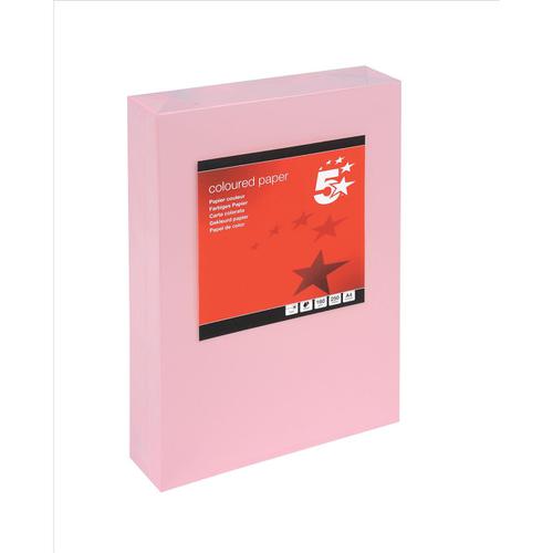5 Star Office Coloured Card Multifunctional 160gsm A4 Light Pink [250 Sheets]