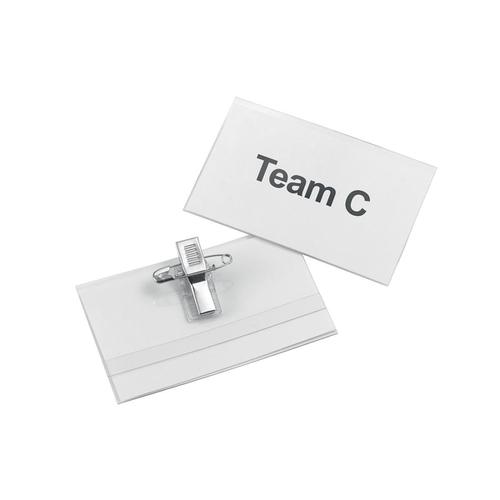 5 Star Office Name Badge with Combi-Clip 45x75mm [Pack 50]