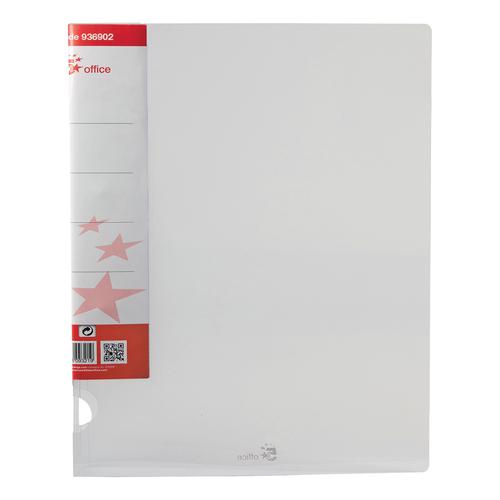 5 Star Office Ring Binder 2 O-Ring Translucent Polypropylene A4 Clear [Pack 10]