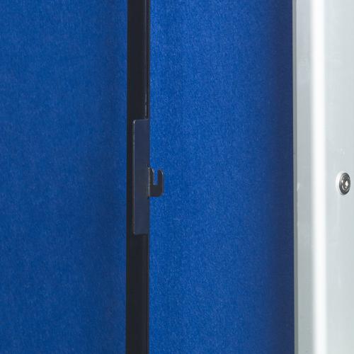 5 Star Glazed Noticeboard with Swing Door Locking Aluminium Frame Blue Felt 900x1200mm  937645